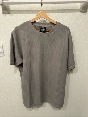 Original Deluxe Men's Textured Short-Sleeve Crewneck Tee in Gray